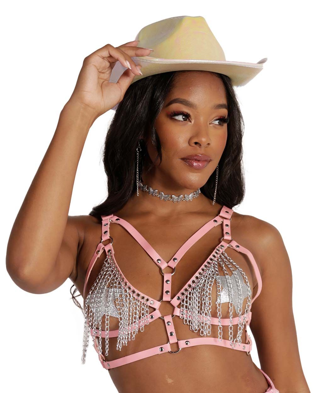 Thee Ultimate Baddie Chain Bondage Harness Top sold by iHeartRaves