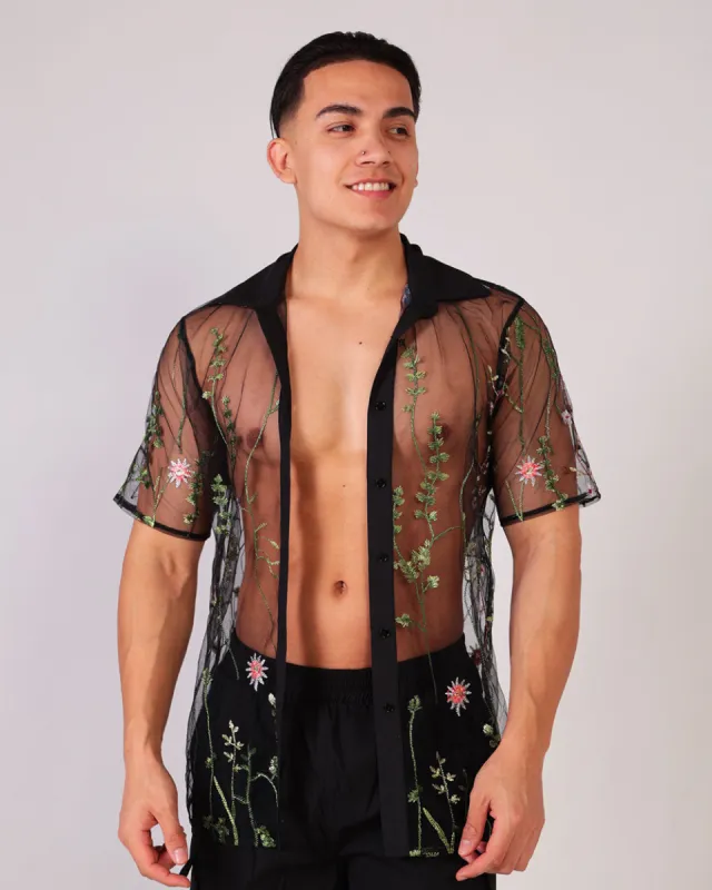 Lace Flowerfields Camp Shirt sold by iHeartRaves