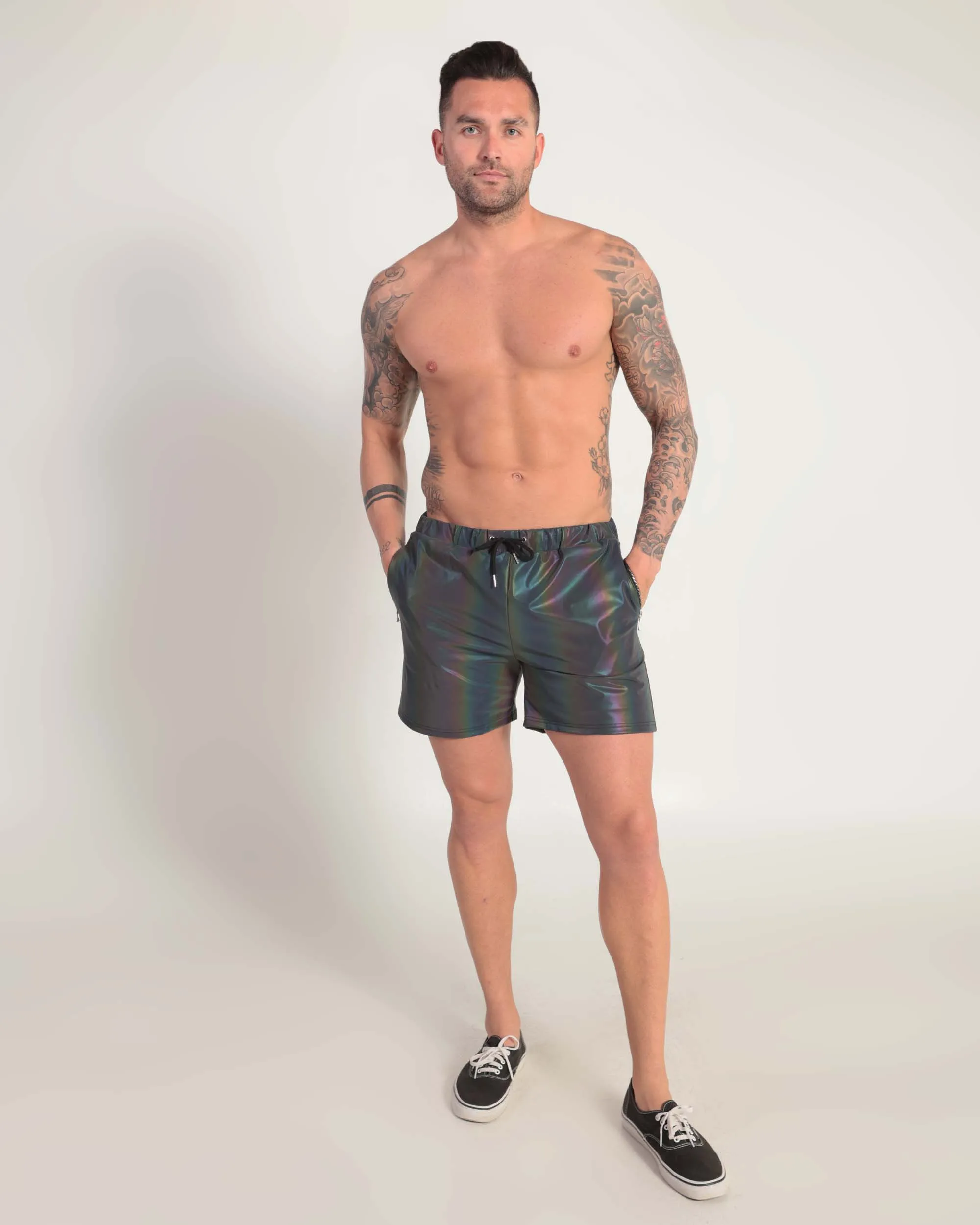 Rainbow Frequency Men's Reflective Shorts sold by iHeartRaves product image thumbnail 3