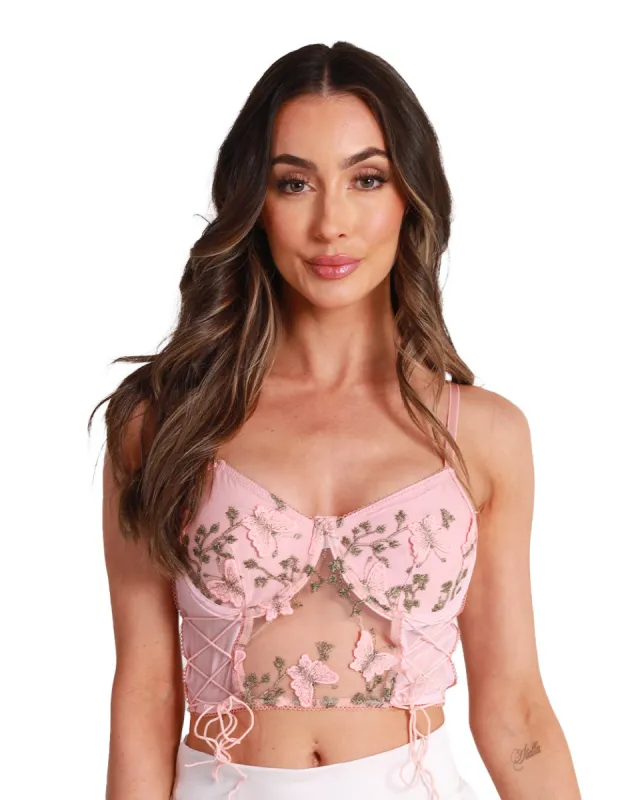 Soar High Butterfly Patch Bustier Top sold by iHeartRaves
