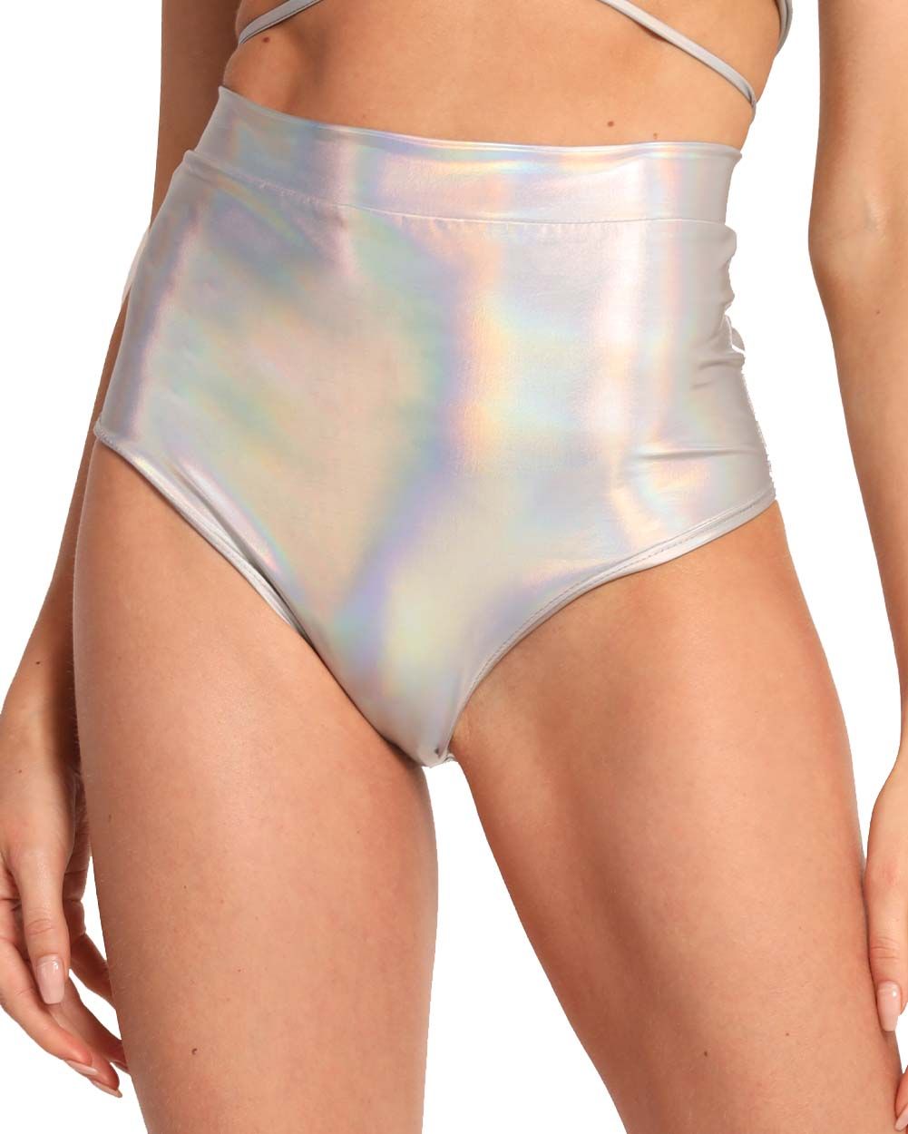 Laser Focus Holo Ultra Hi-Rise Booty Shorts sold by iHeartRaves