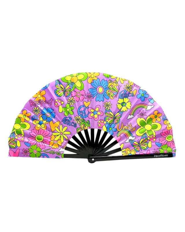 Happy Haven UV Reactive Hand Fan sold by iHeartRaves