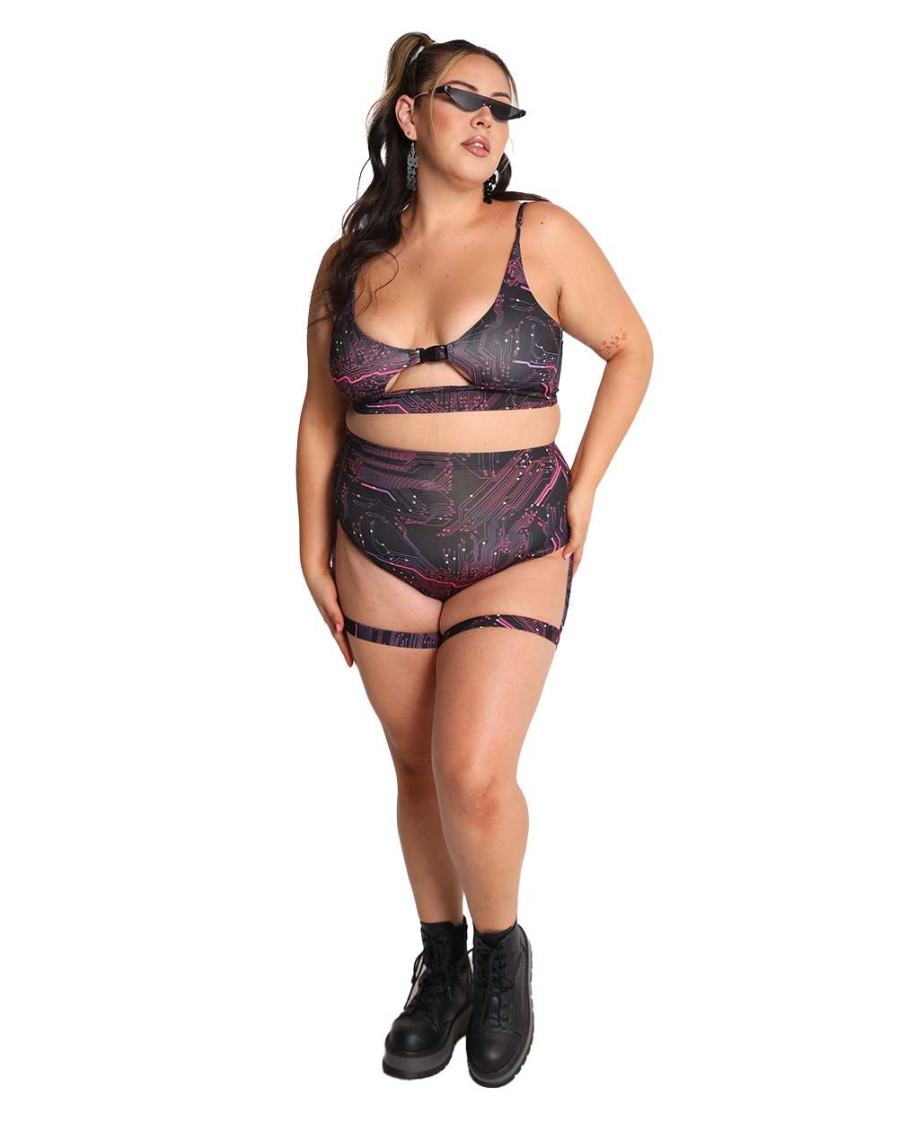 Circuit Board Speed Clasp Crop Top sold by iHeartRaves product image thumbnail 9