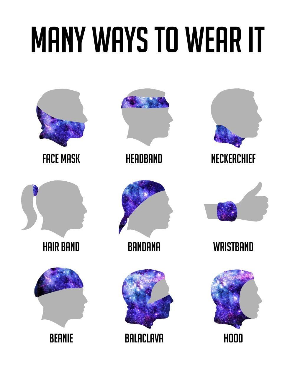 White Seamless Mask Bandana sold by iHeartRaves product image thumbnail 3