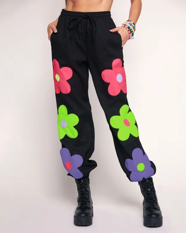 Flower Power Womens Joggers with Daisy Pockets sold by iHeartRaves