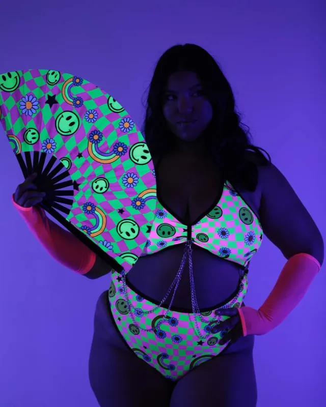 Rolita Couture Good Vibes Hand Fan sold by iHeartRaves