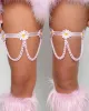Bare Blossom Chain Pair Leg Garters sold by iHeartRaves