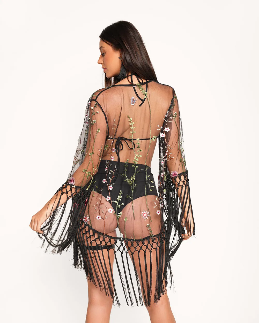 Lace Flower Fields Cropped Cover Up sold by iHeartRaves product image thumbnail 2