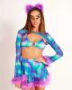 Psychedelic Pixie Marabou Long Sleeve Ultra Crop Top sold by iHeartRaves
