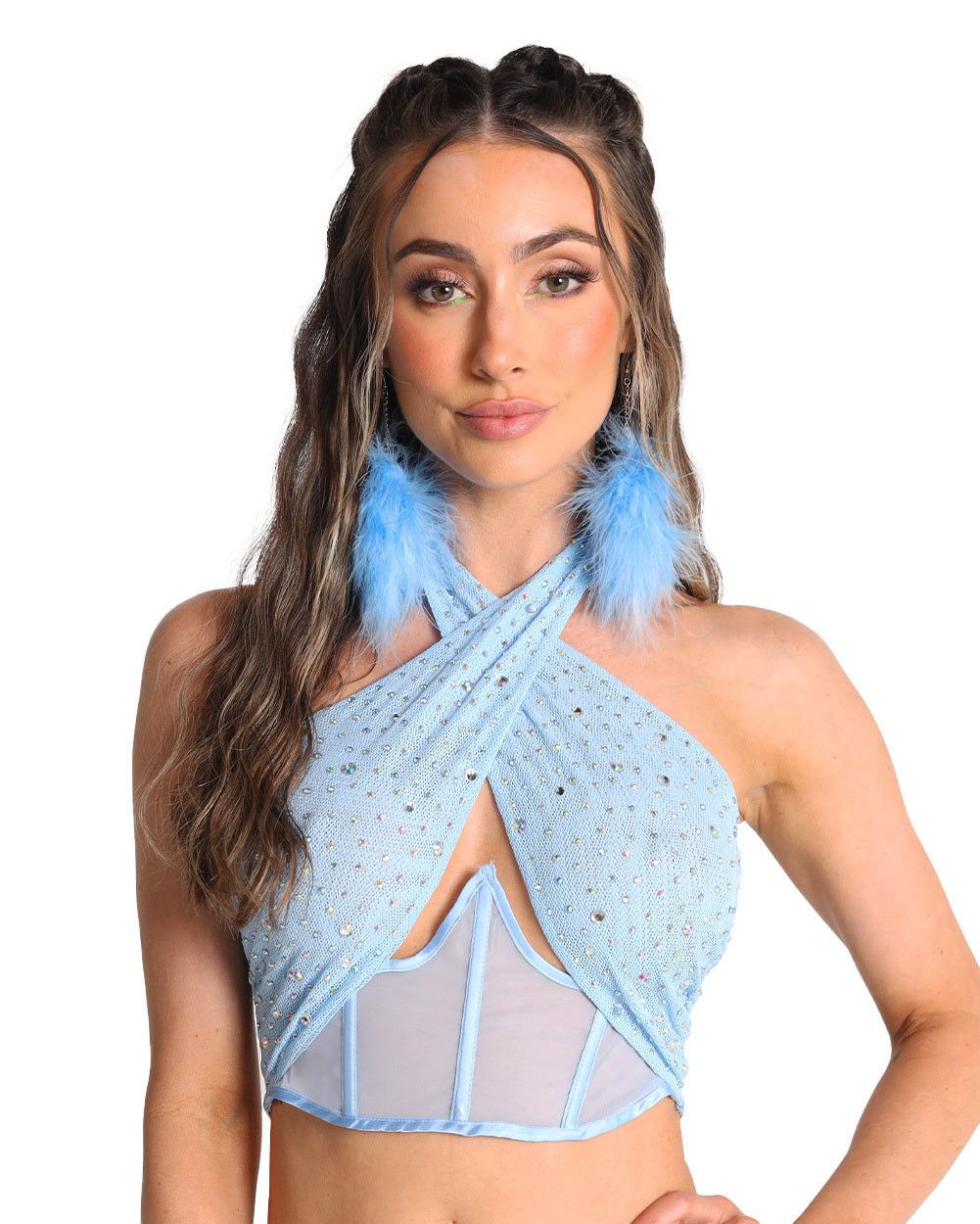 Magic Spell Rhinestone Halter Crop Top sold by iHeartRaves