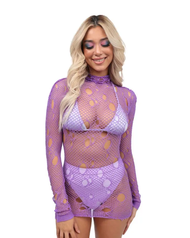 Bad B Fishnet Bodycon Dress sold by iHeartRaves