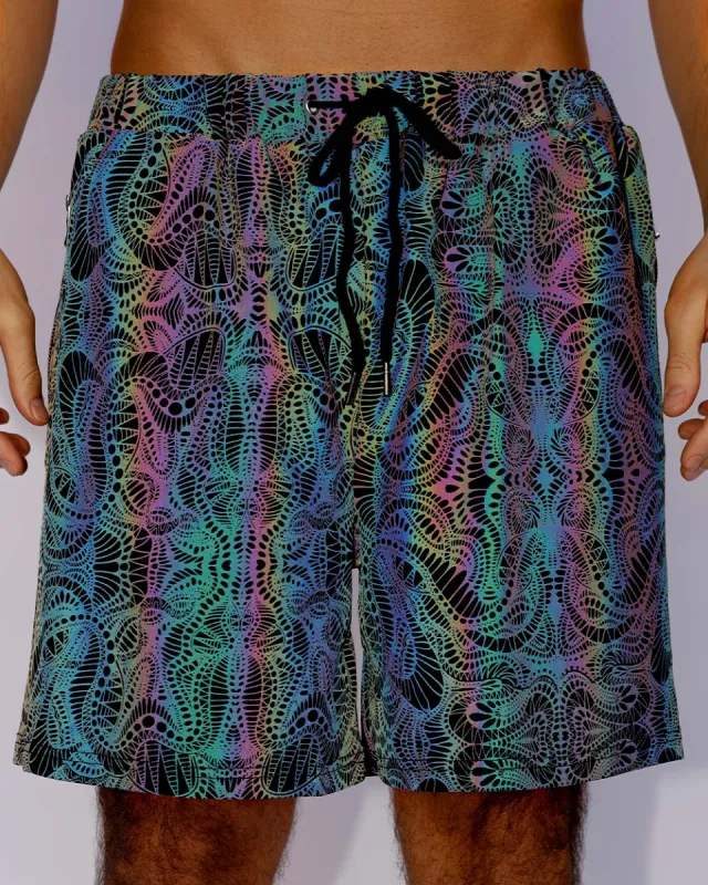 Pure Euphoria Rainbow Reflective Shorts sold by iHeartRaves