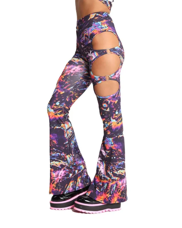 Mad Trippy Cutout O-Ring Bell Bottoms sold by iHeartRaves