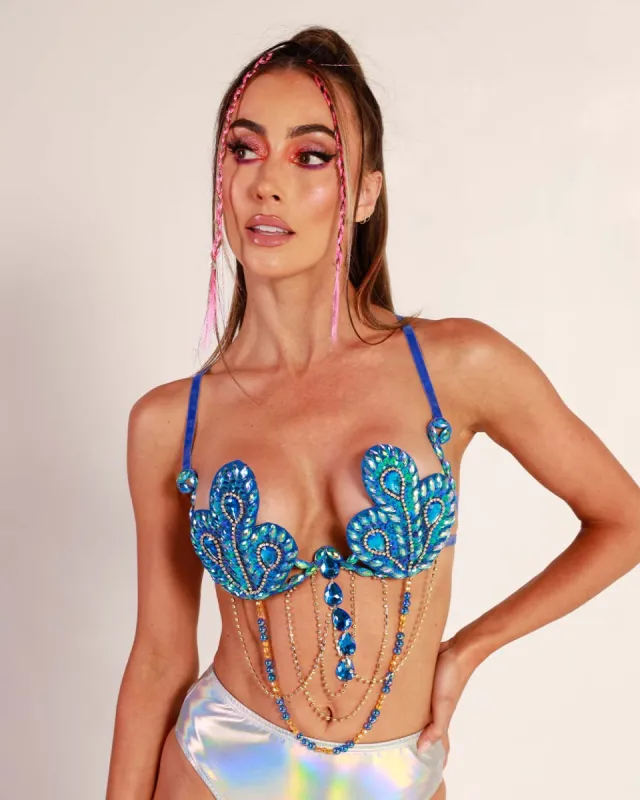 Neva Nude Festive Feels Peacock Carnival Bra sold by iHeartRaves