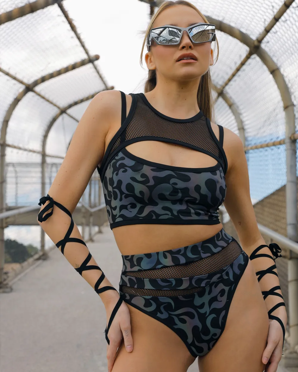 Brightest Flame Rainbow Reflective Flame Outfit sold by iHeartRaves