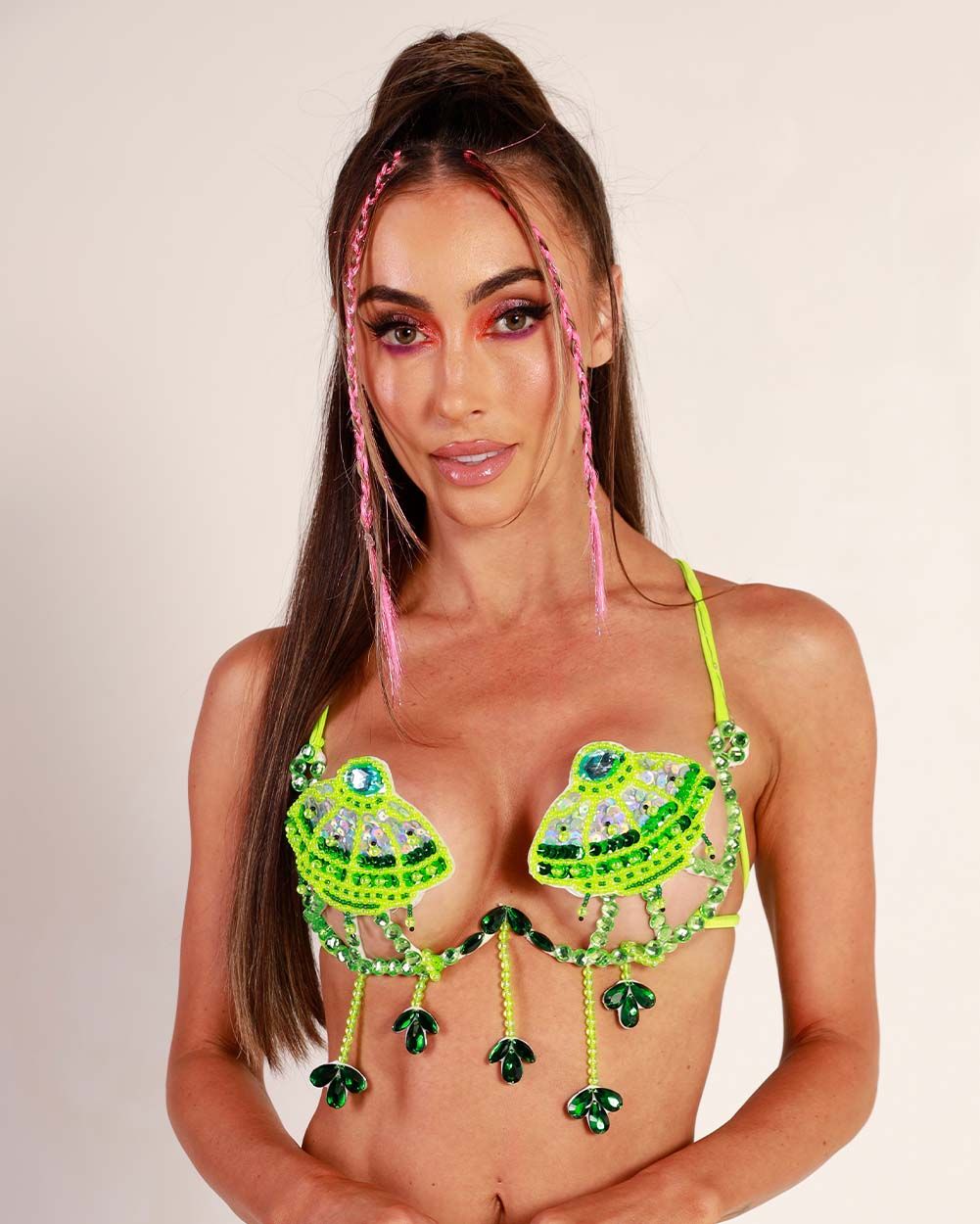 Neva Nude Neon Invasion UFO Carnival Bra sold by iHeartRaves