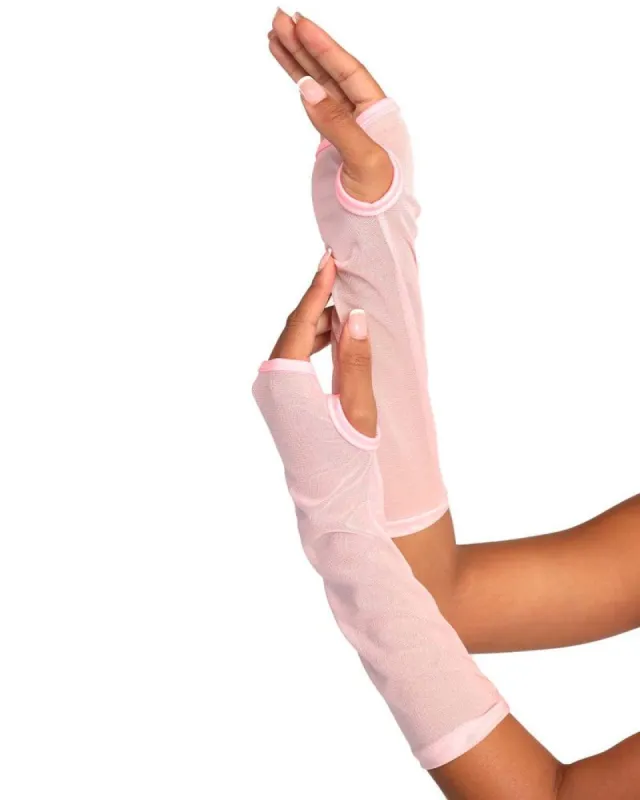 Baby Pink Mesh Arm Warmers sold by iHeartRaves