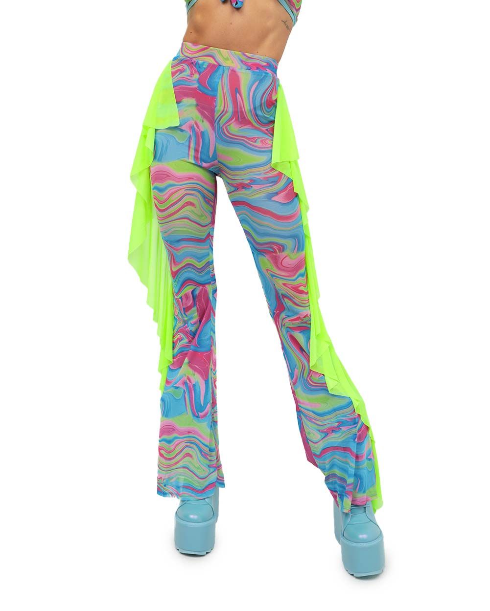 Dream Date Ruffled Bell Bottoms sold by iHeartRaves