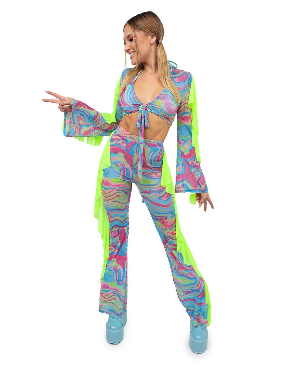 Dream Date Ruffled Bell Bottoms sold by iHeartRaves product image thumbnail 3