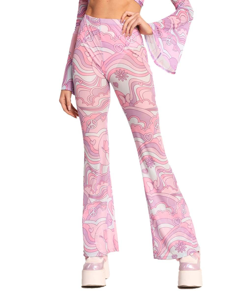 Free Spirit Cutie Mesh Bell Bottoms sold by iHeartRaves