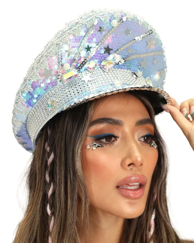 Electric Stars Holo Captain Hat sold by iHeartRaves