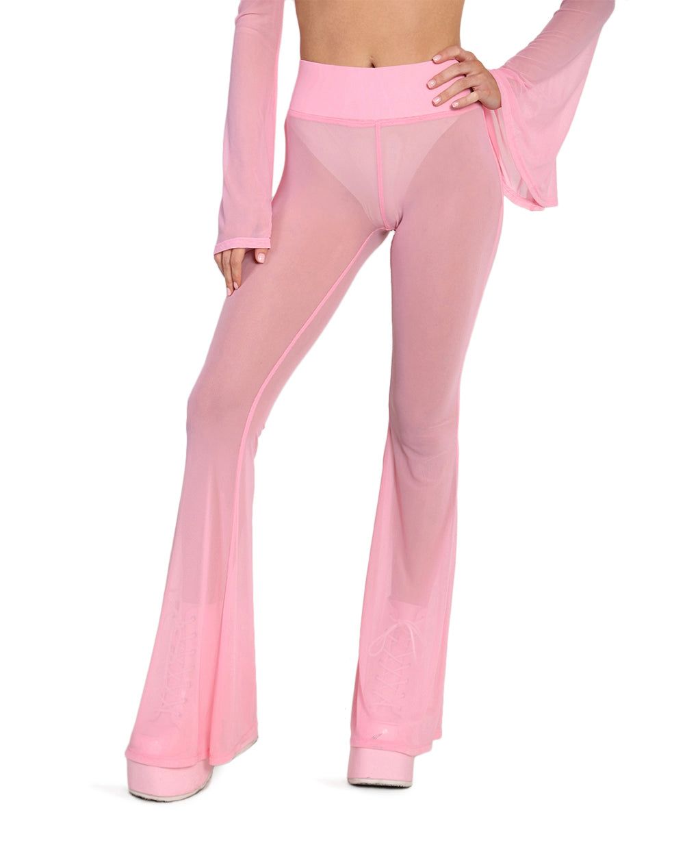 Sweet Thing High Waist Mesh Bell Bottoms sold by iHeartRaves product image thumbnail 11