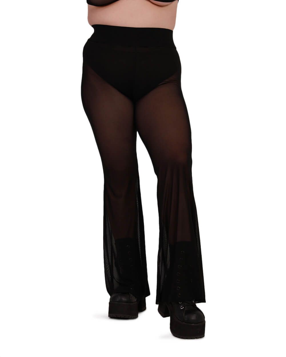 Sweet Thing High Waist Mesh Bell Bottoms sold by iHeartRaves product image thumbnail 7