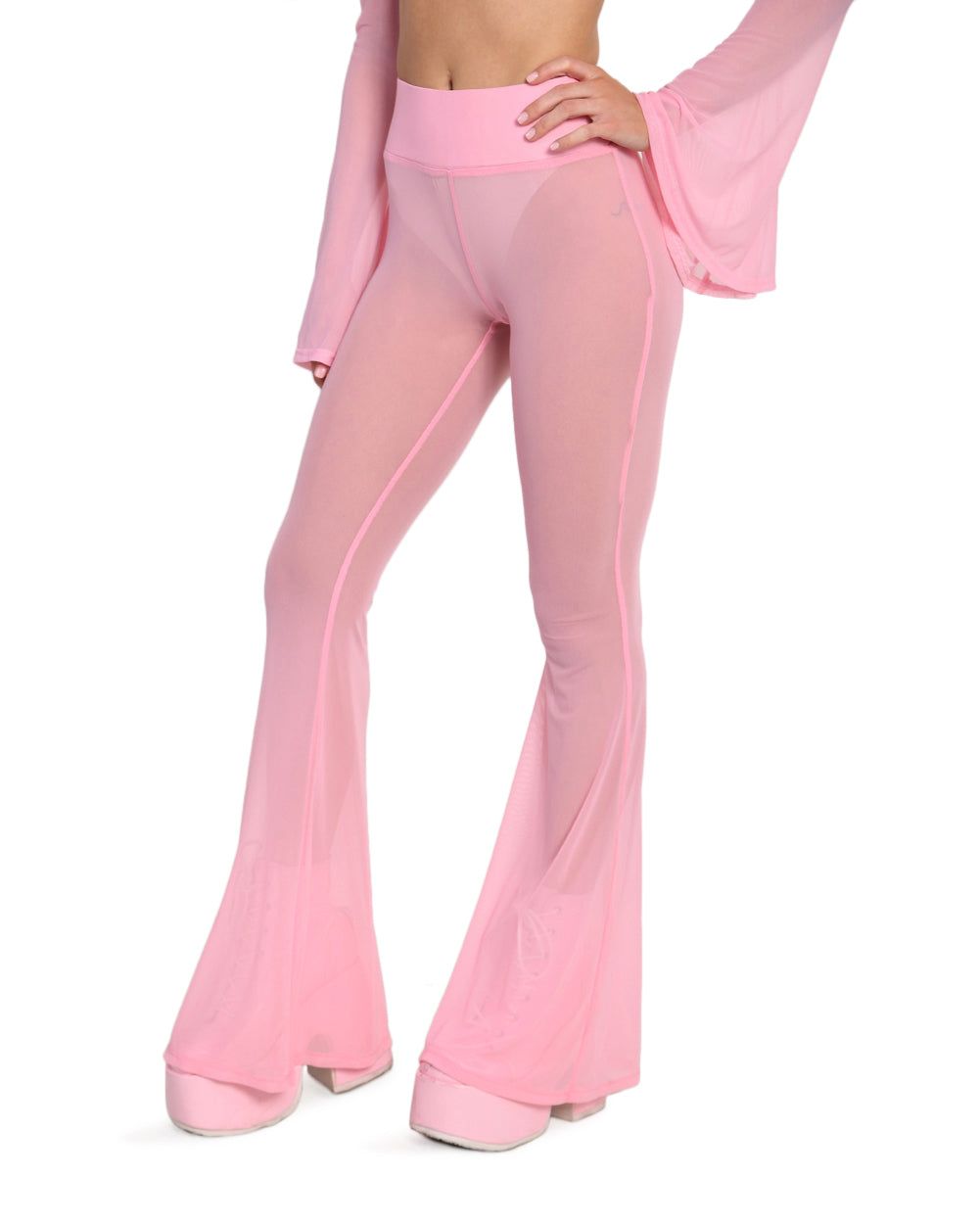 Sweet Thing High Waist Mesh Bell Bottoms sold by iHeartRaves product image thumbnail 13