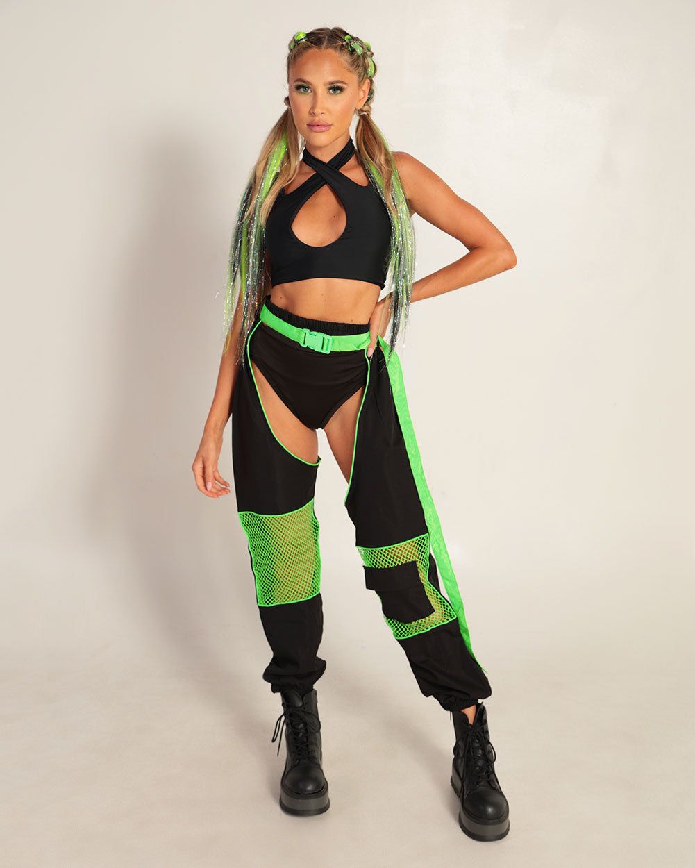 Techno Trooper Unisex Fishnet Chaps sold by iHeartRaves product image thumbnail 4