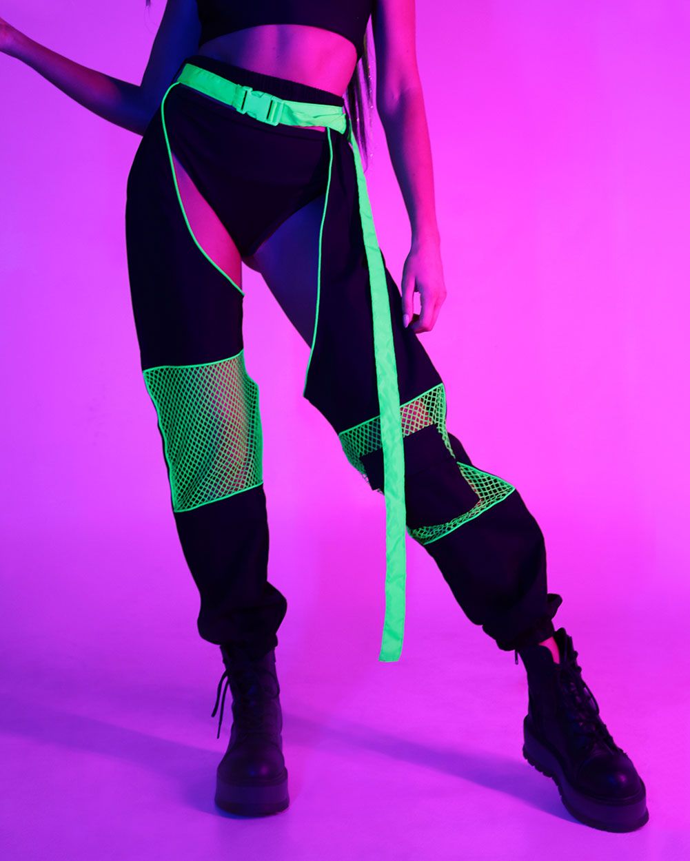 Techno Trooper Unisex Fishnet Chaps sold by iHeartRaves product image thumbnail 2