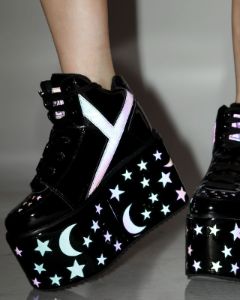 YRU Qozmo Moons and Stars Platform Sneakers sold by iHeartRaves