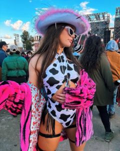 My Milkshake Cow Print Fringe Halter Bodysuit sold by iHeartRaves