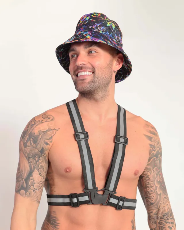Neon Zone Black Reflective Chest Harness sold by iHeartRaves