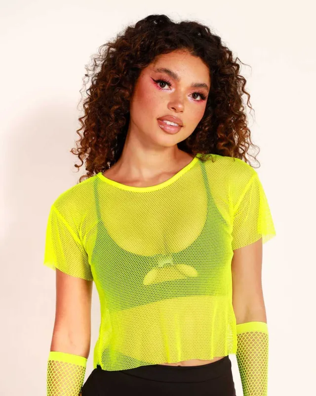 Electrik Surge Fishnet Crop Top sold by iHeartRaves
