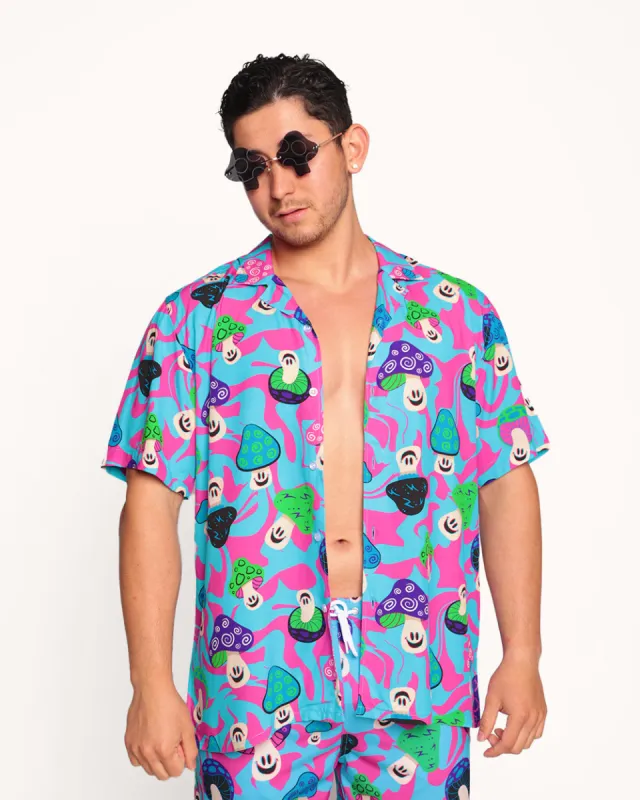 Mushroom Fiesta Men's Camp Shirt sold by iHeartRaves