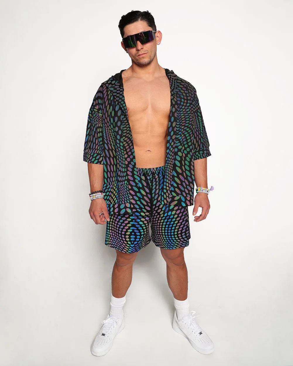 Pixel Perfect Rainbow Reflective Men's Shorts sold by iHeartRaves product image thumbnail 4