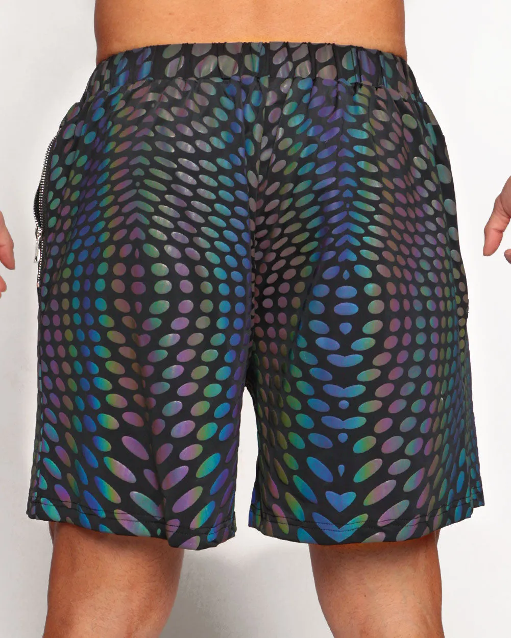 Pixel Perfect Rainbow Reflective Men's Shorts sold by iHeartRaves product image thumbnail 3