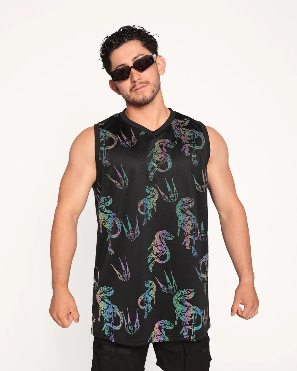 Raptor Rave Rainbow Reflective Basketball Jersey sold by iHeartRaves product image thumbnail 2