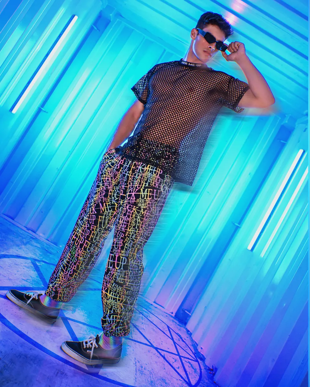 Alison Wonderland x iHR FMU Rainbow Reflective Men's Joggers sold by iHeartRaves