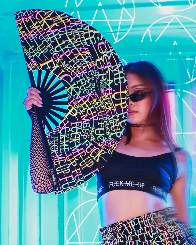 Alison Wonderland x iHeartRaves Rainbow Reflective Hand Fan sold by iHeartRaves