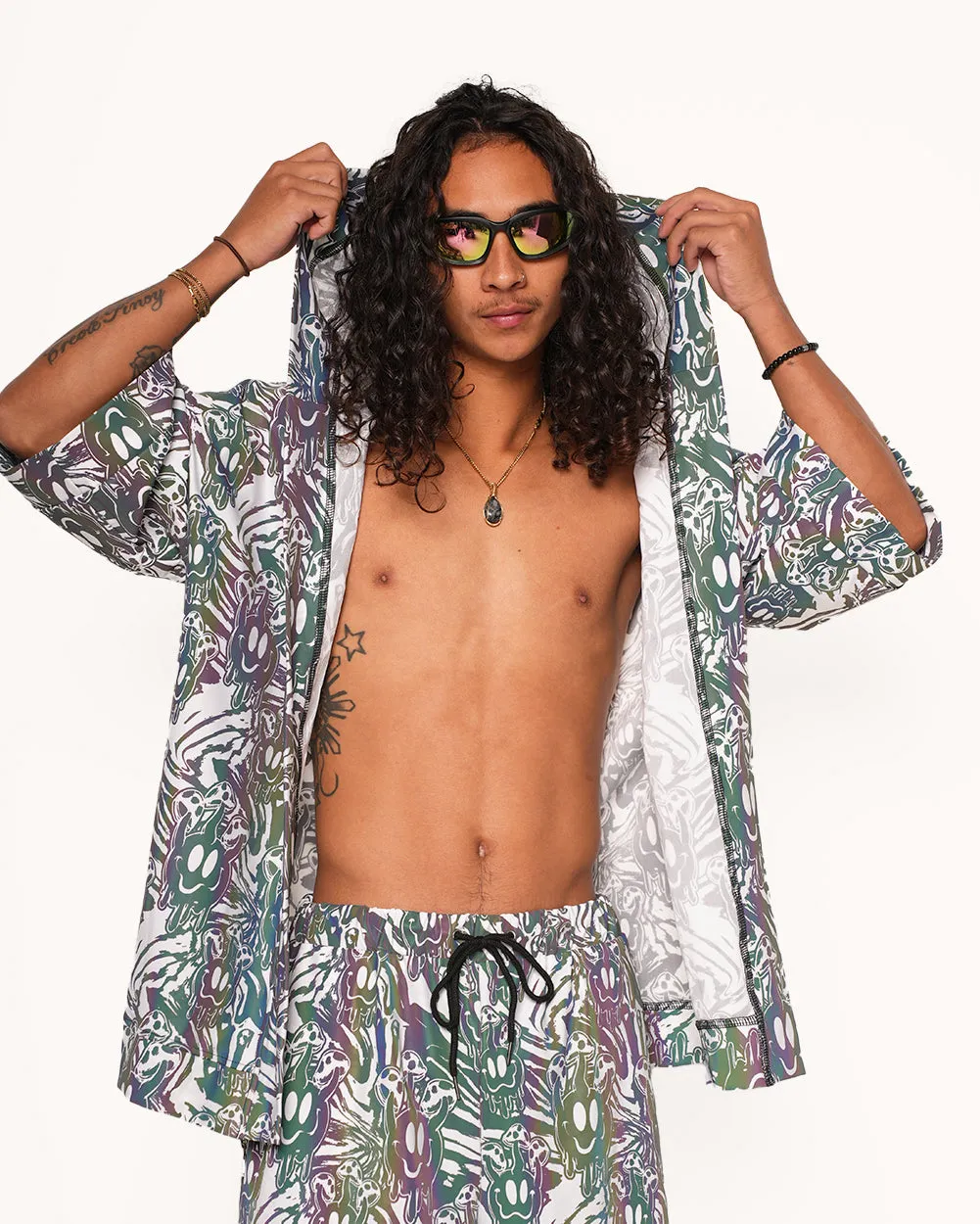 Tripp Out Rainbow Reflective Hooded Robe sold by iHeartRaves product image thumbnail 2