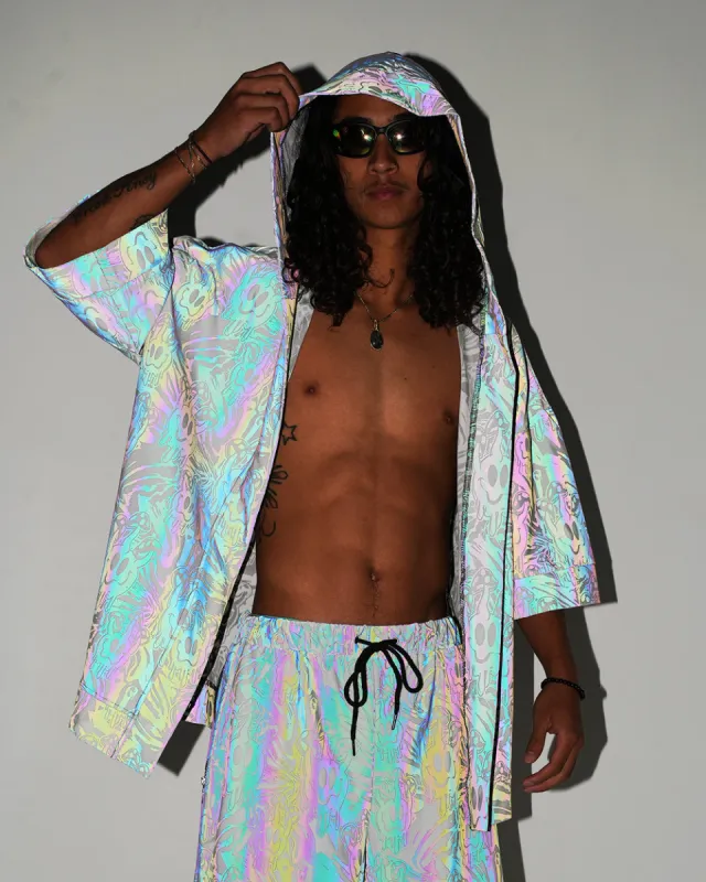 Tripp Out Rainbow Reflective Hooded Robe made by iHeartRaves