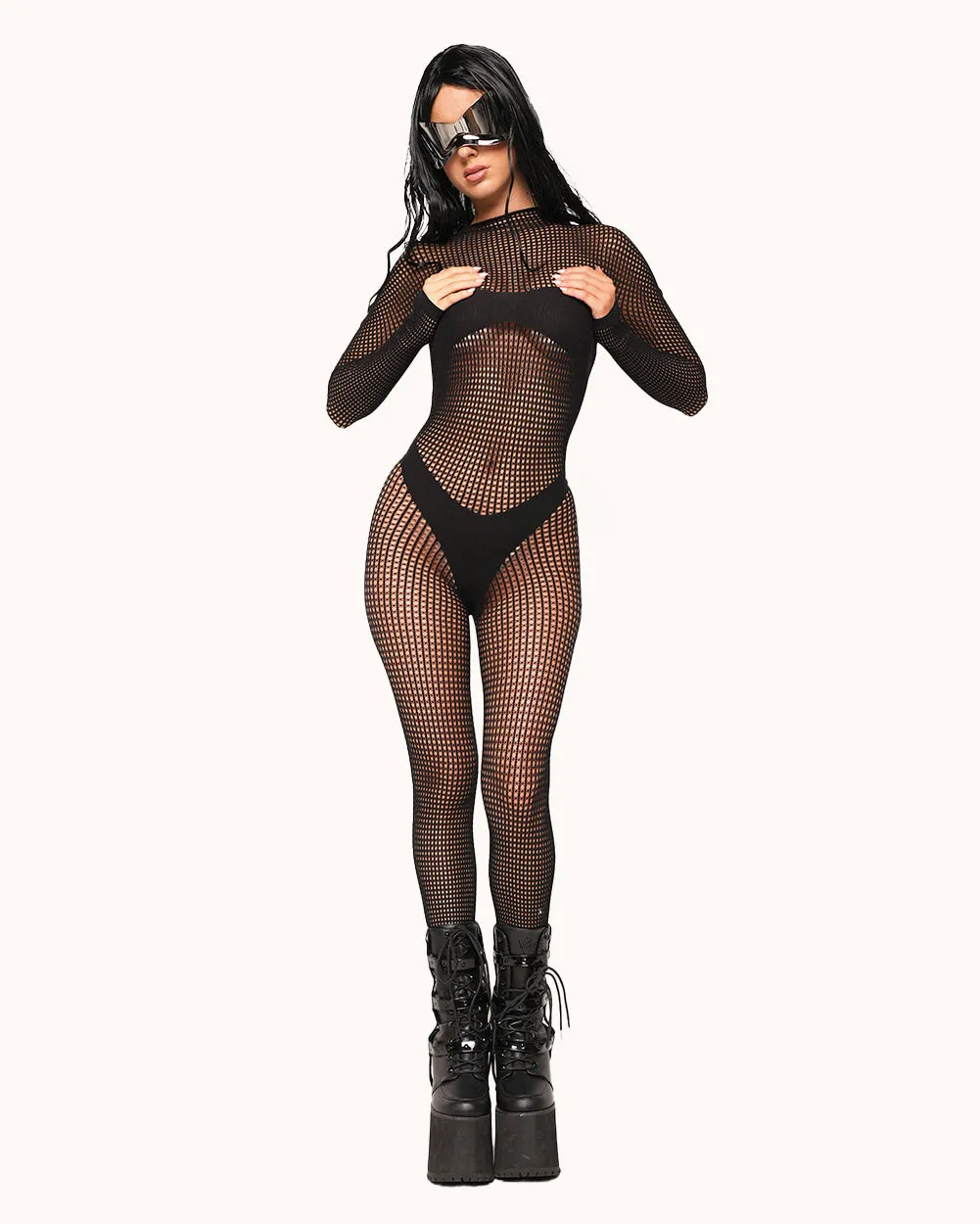 Wild Thing Fishnet Jumpsuit sold by iHeartRaves product image thumbnail 2