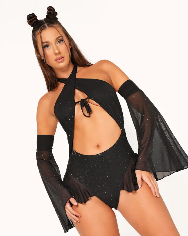 Holo Star Mesh Halter Bodysuit Set sold by iHeartRaves
