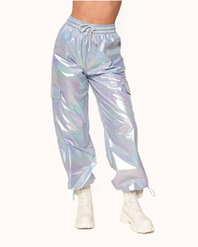 Heaven is a Hologram Iridescent Cargo Pants sold by iHeartRaves