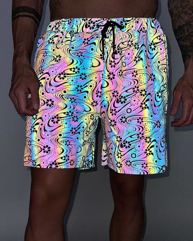 Breathe Me In Daisy Rainbow Reflective Shorts sold by iHeartRaves