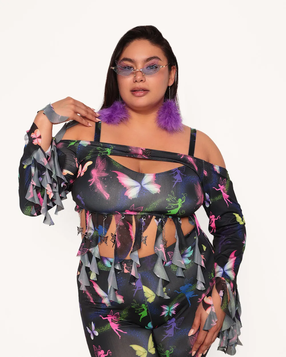 Butterfly Soirée Ultra Crop Top sold by iHeartRaves product image thumbnail 5