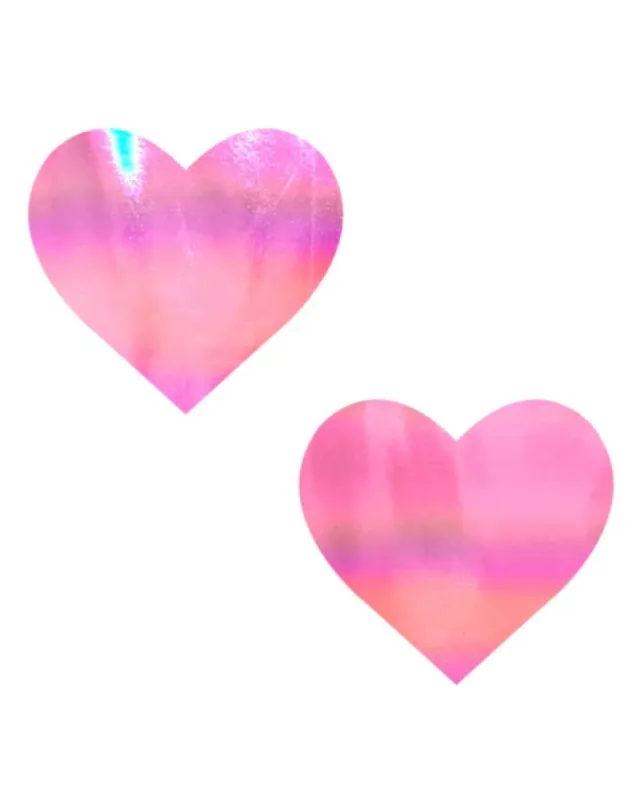 Neva Nude Holo Heart J Valentine Fabric Pasties sold by iHeartRaves