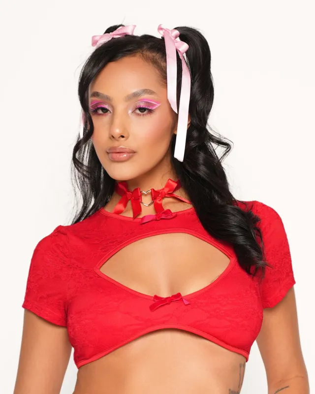 Do You Think About Me Lace Top sold by iHeartRaves