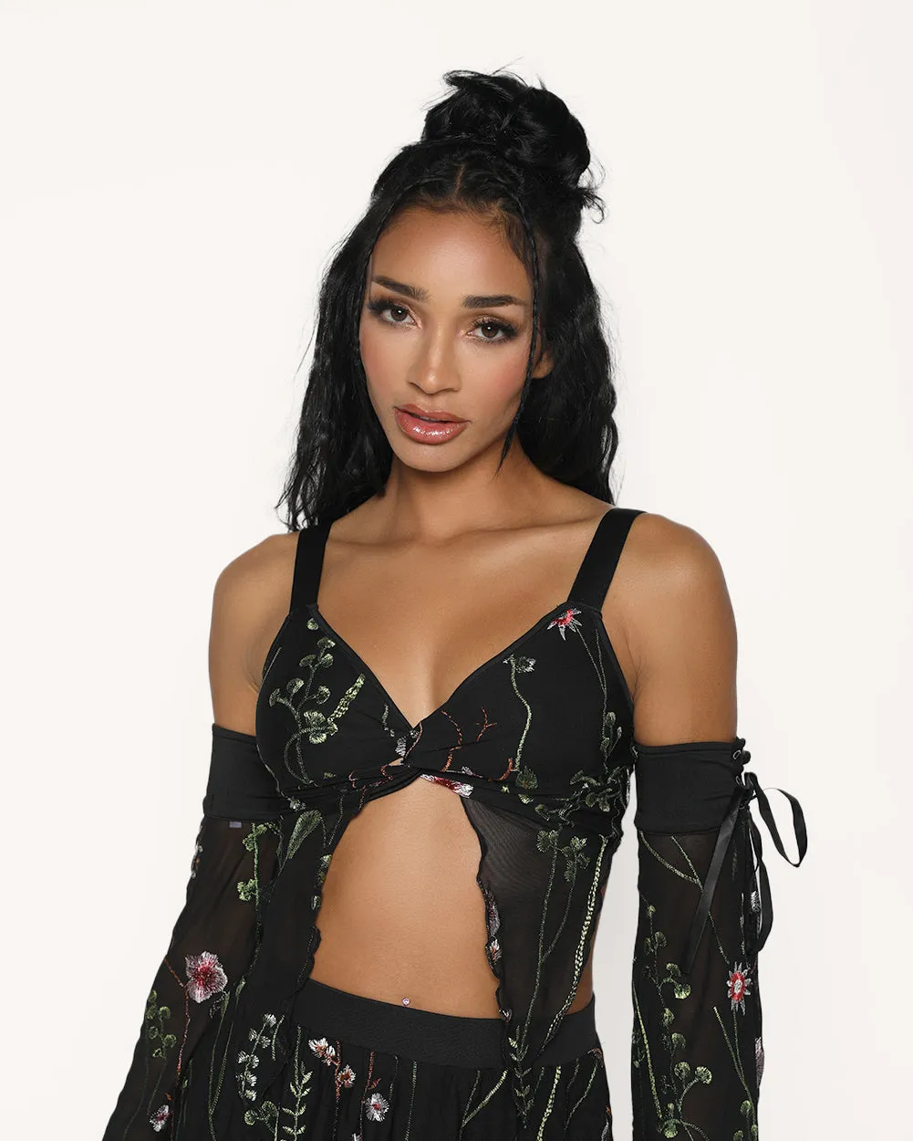 Lace Flowerfields Stretch Pixie Hem Top sold by iHeartRaves